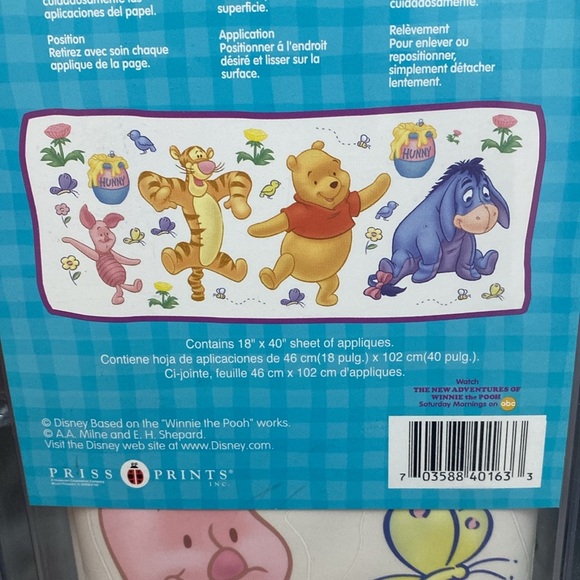 NIB Disney Winnie the Pooh Wall Decals - Red and Yellow Stick ups - Picture 7 of 16
